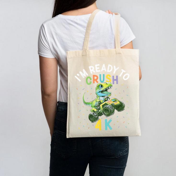 I'm Ready To Crush 4K Dinosaur Back To School 4K Kid Canvas Tote Bag