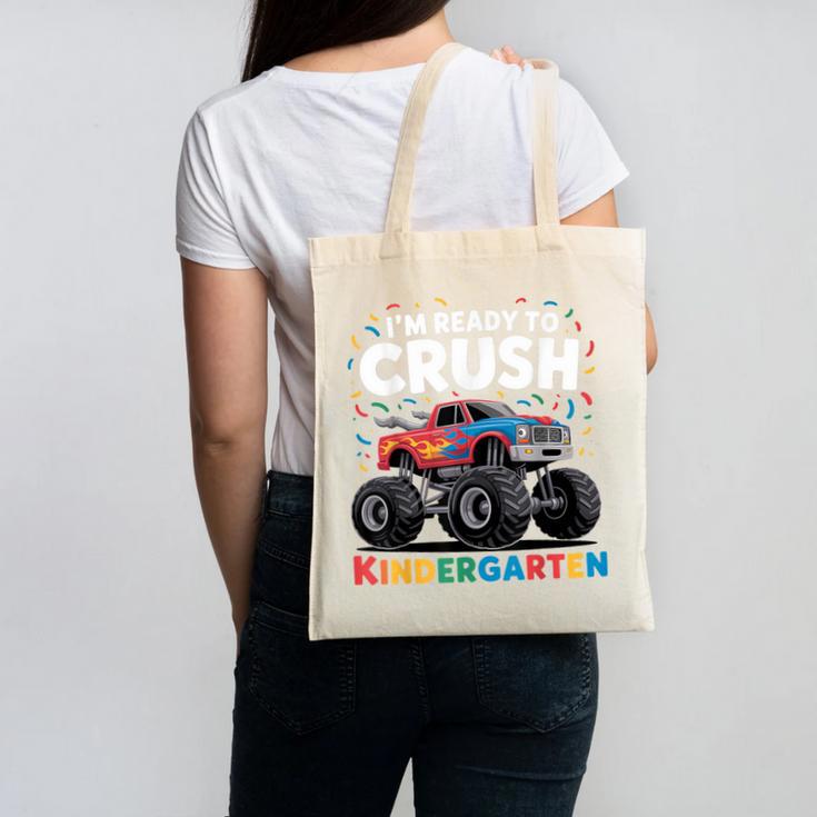 I'm Ready To Crush Kindergarten Monster Truck Back To School Canvas Tote Bag