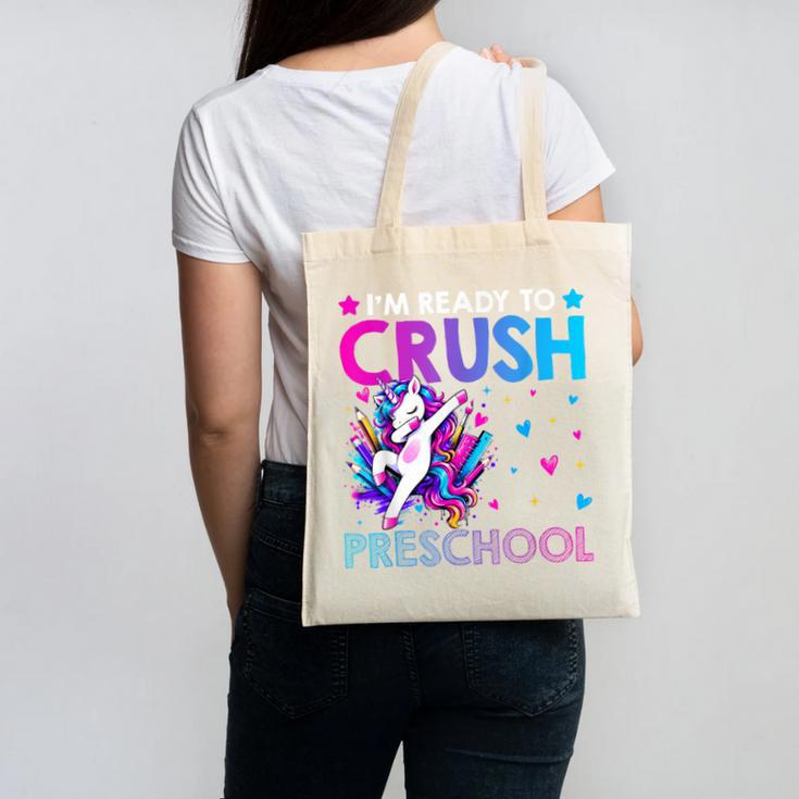 I'm Ready To Crush Preschool Dabbing Unicorn Back To School Canvas Tote Bag