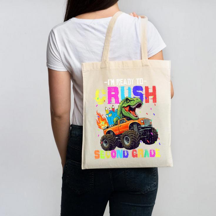 I'm Ready To Crush Second Grade Dinosaur Dino Back To School Canvas Tote Bag