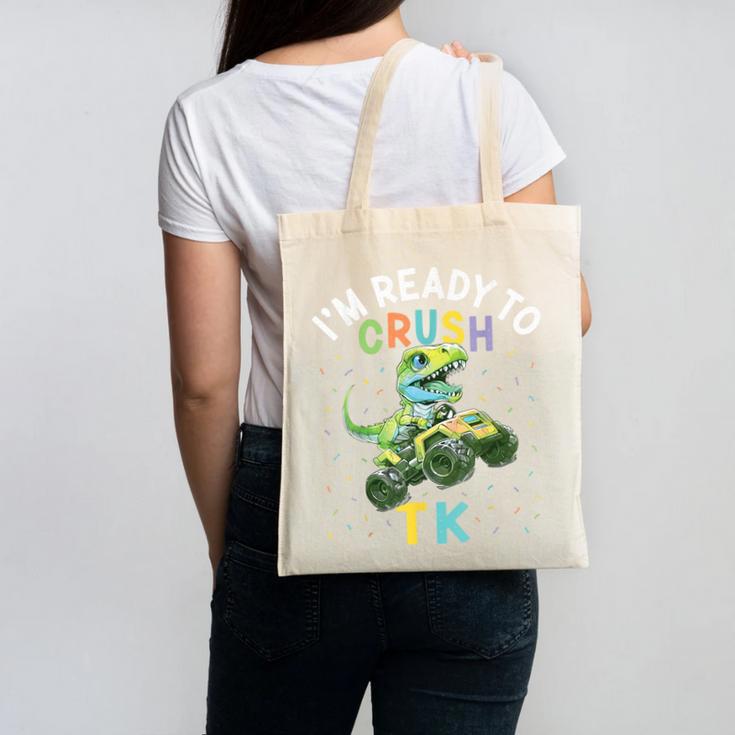 I'm Ready To Crush TK Dinosaur Back To School TK Kid Canvas Tote Bag