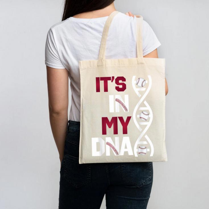 ITS In My DNA Baseball Sport Player Saying Canvas Tote Bag