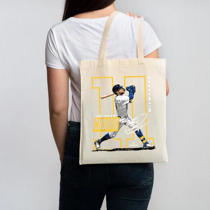 Jackson Chourio Milwaukee MLB Baseball Player MLBJCH202M Canvas Tote Bag