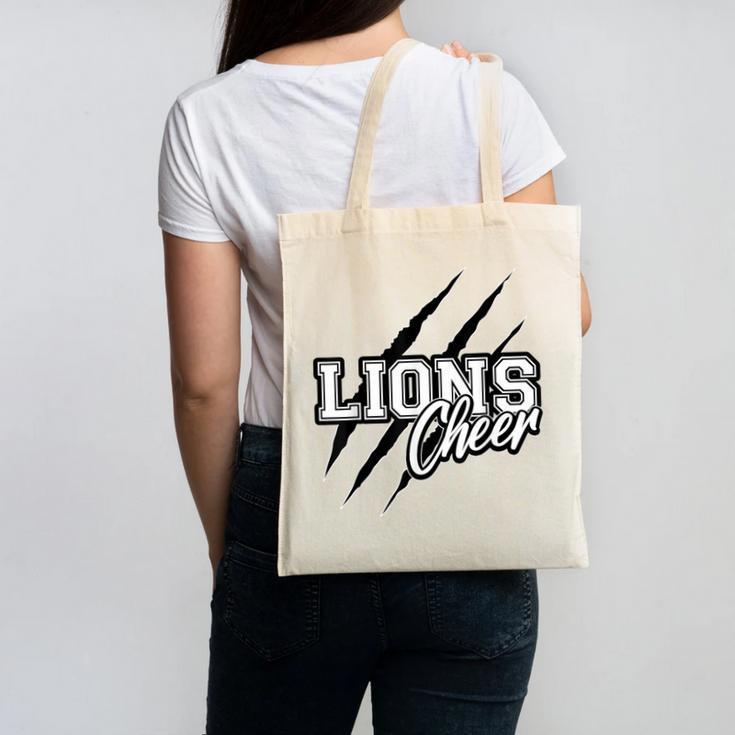 Lions Cheer Back To School Cheerleading Team Spirit Canvas Tote Bag