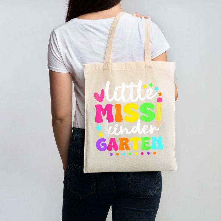 Little Miss Kindergarten Kids Girls Pencil Back To School Canvas Tote Bag