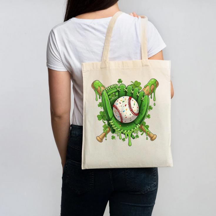 Lucky Shamrock Baseball Gloves Drip St Patrick's Day Boys Canvas Tote Bag