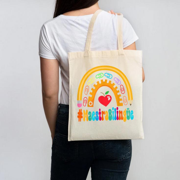 Maestra Bilingüe Appreciation Week Back To School Canvas Tote Bag