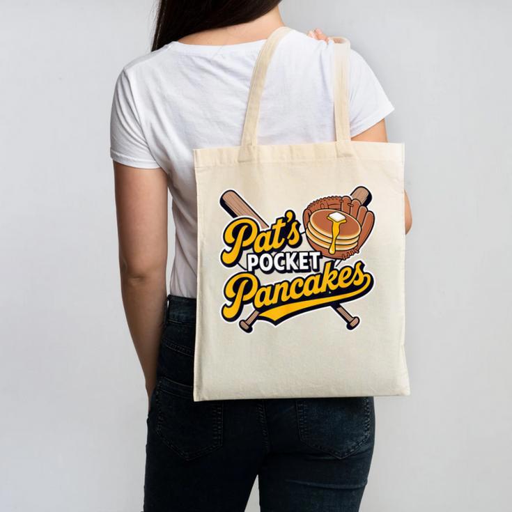 Pat's Pocket Pancakes Baseball Glove Stack Syrup Canvas Tote Bag