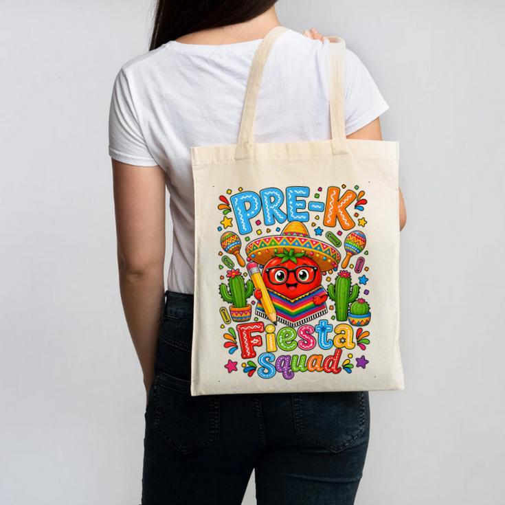 Pre-K Fiesta Squad Cute Tomato Back To School Party Canvas Tote Bag
