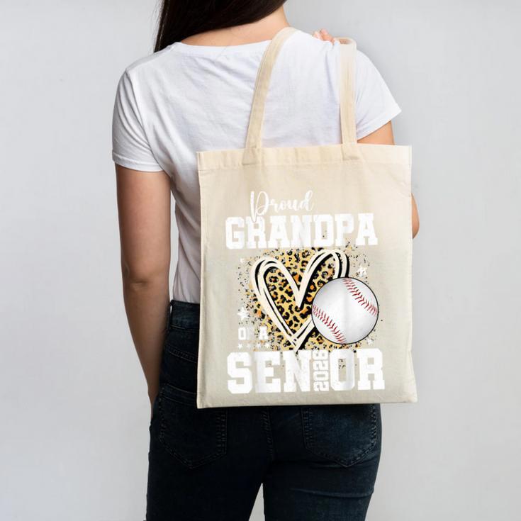 Proud Grandpa Of A 2026 Senior Baseball Graduation Leopard Canvas Tote Bag