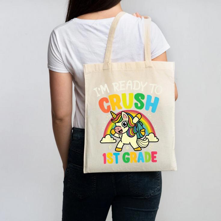 Ready For 1st Grade Unicorn First Day Back To School Student Canvas Tote Bag
