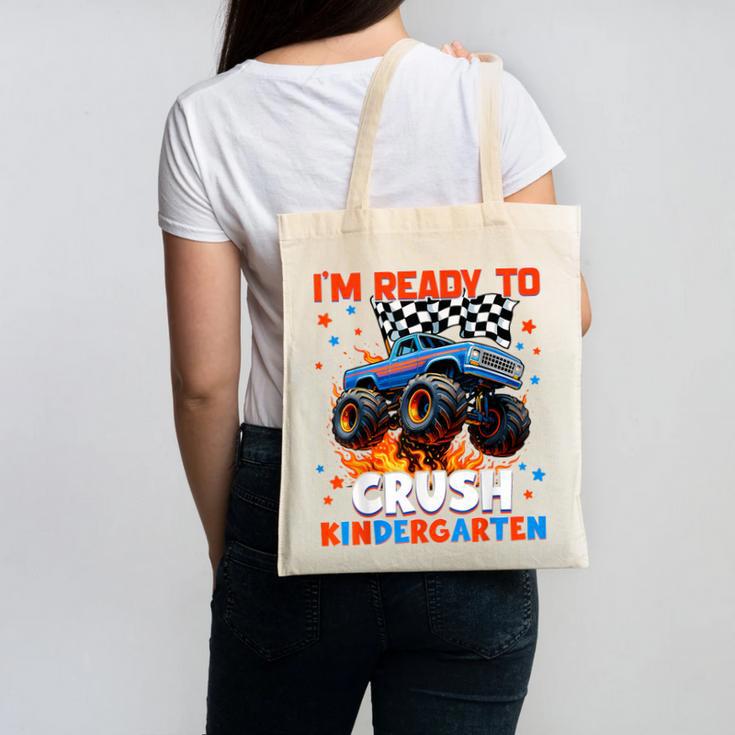 Ready To Crush Kindergarten Monster Truck Back To School Boy Canvas Tote Bag