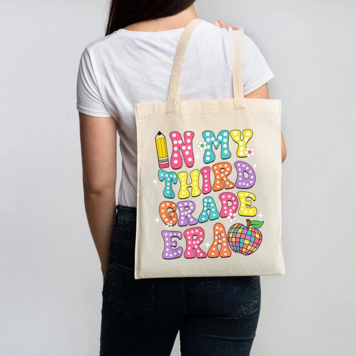 Retro Groovy In My Third Grade Era First Day Back To School Canvas Tote Bag
