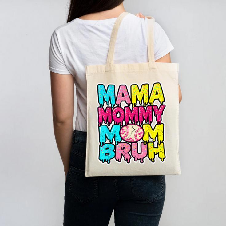 Retro Mama Mommy Mom Bruh Baseball Women Girls Canvas Tote Bag