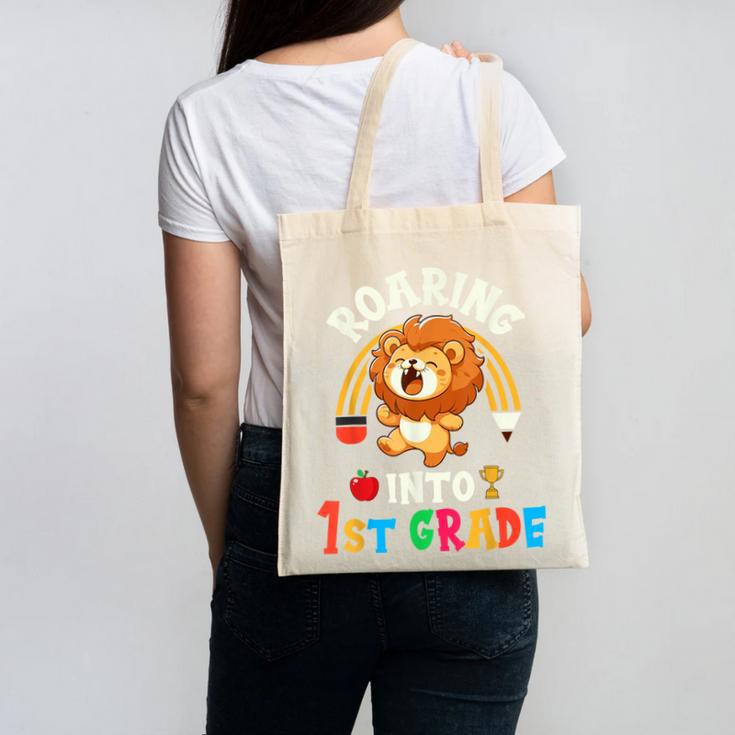Roaring Into First Grade Lion 1st Grade Back To School Canvas Tote Bag