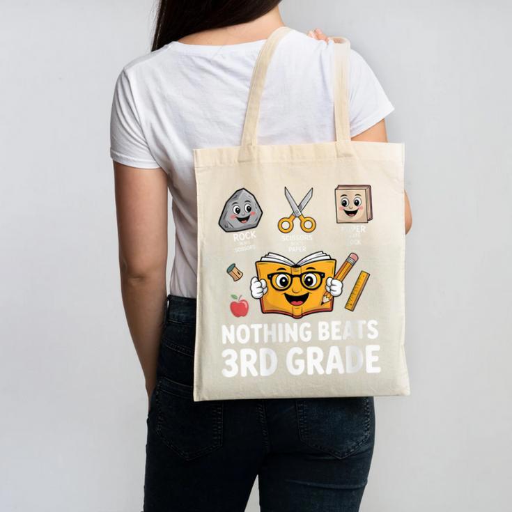 Rock Scissor Paper Nothing Beats 3rd Grade Back To School Canvas Tote Bag
