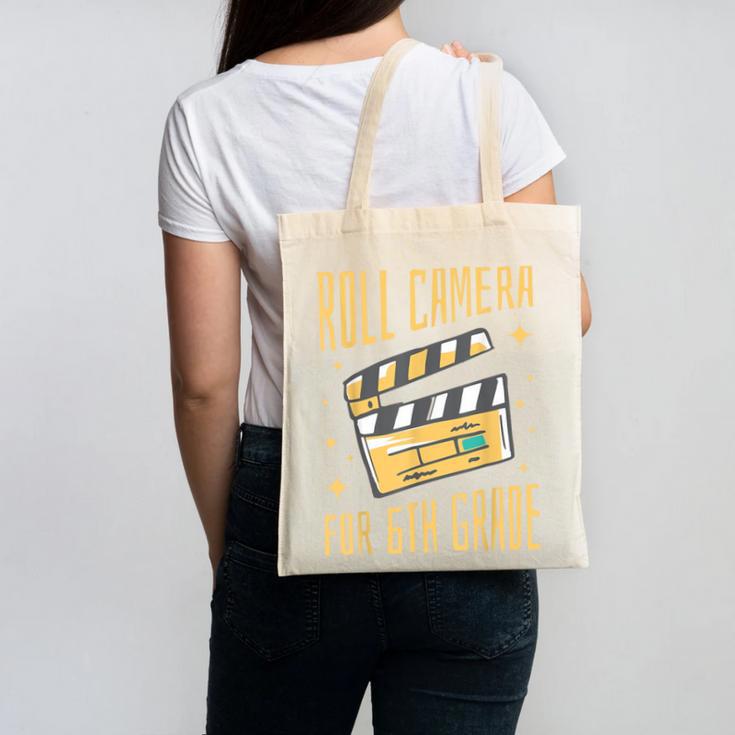 Roll Camera For 6th Grade Movie Lover Back To School Canvas Tote Bag
