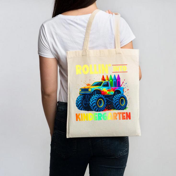 Rollin' Into Kindergarten Monster Car Back To School Boys Canvas Tote Bag