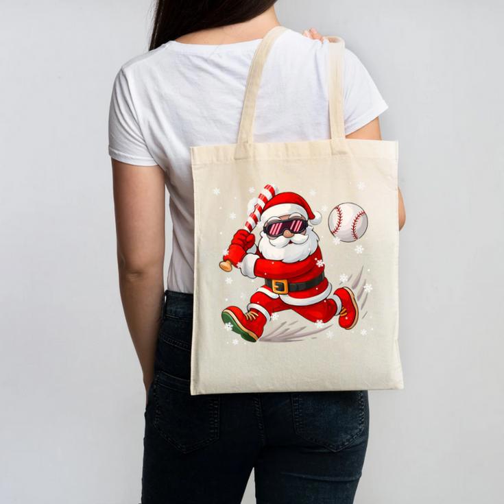 Santa Baseball Christmas Pajamas Xmas Men Boy Toddlers Canvas Tote Bag