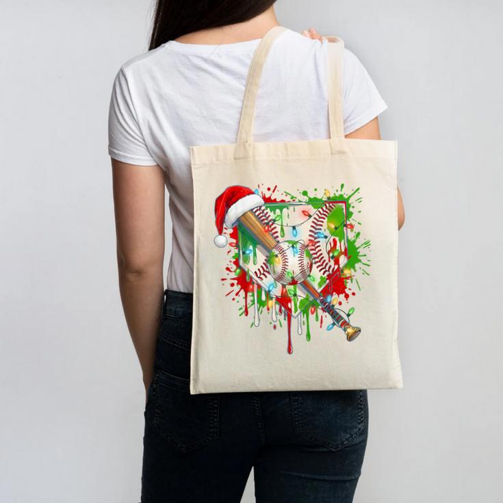 Santa Sports Ice Baseball Christmas Xmas Pajama Kid Men Boys Canvas Tote Bag