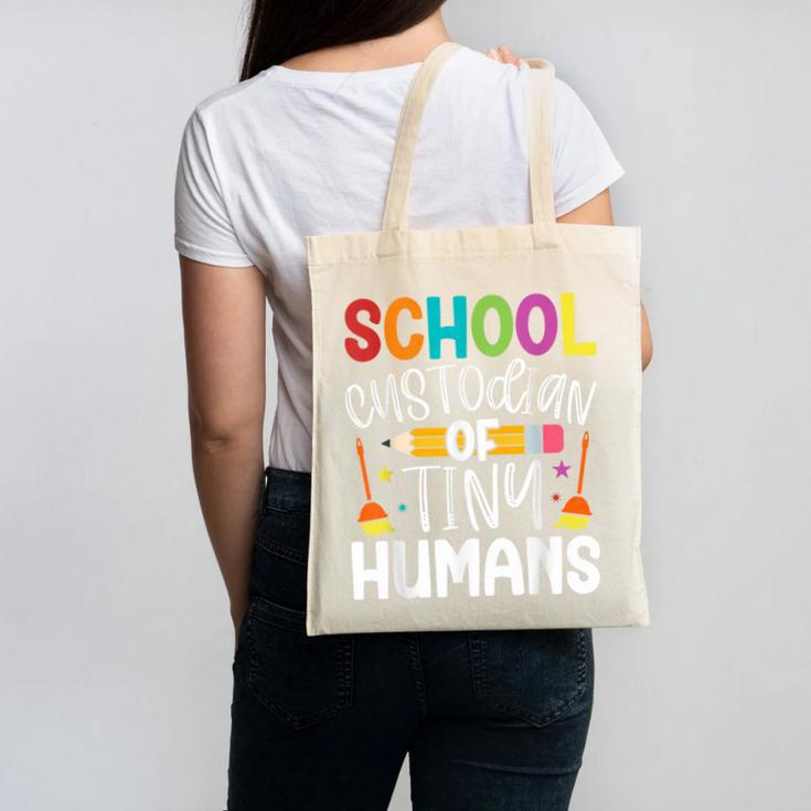 School Custodian Of Tiny Humans Back To School Janitor Canvas Tote Bag
