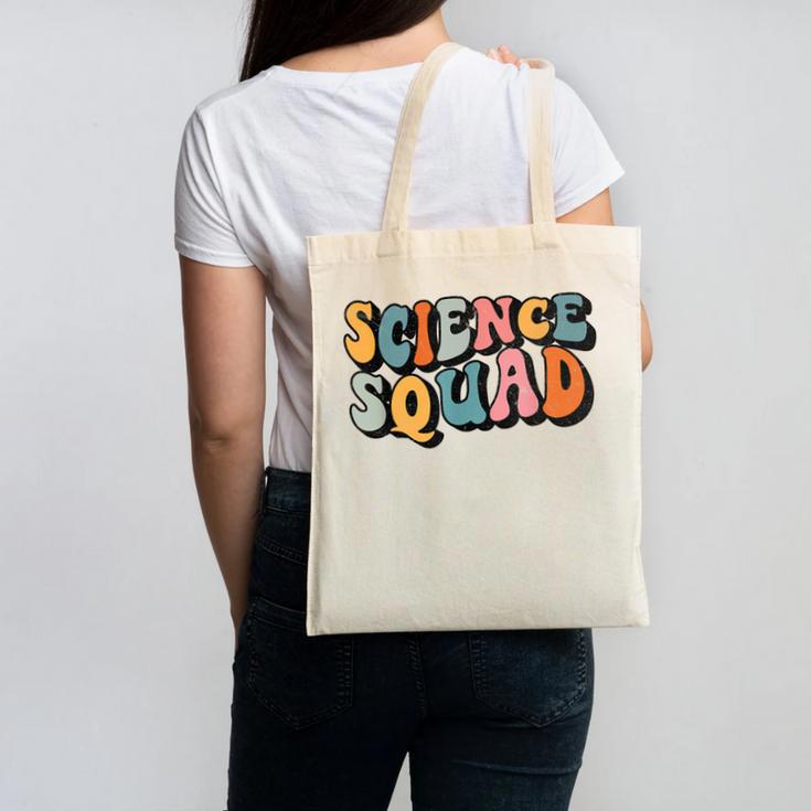 Science Squad Retro Groovy Back To School Matching Teaching Canvas Tote Bag