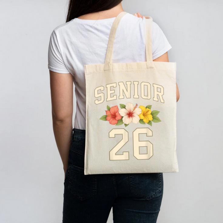 Senior Class Of 2026 Hibiscus Floral Girls Back To School Canvas Tote Bag