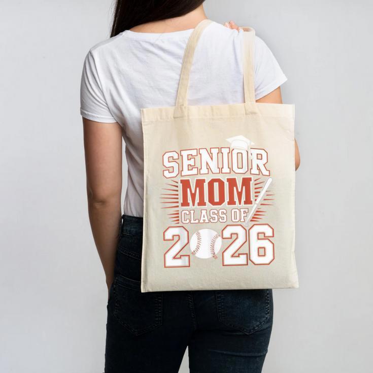 Senior Mom Class Of 2026 Graduate Baseball 2026 Graduation Canvas Tote Bag