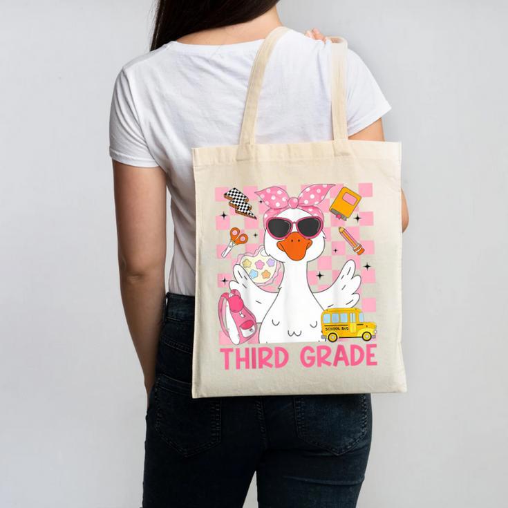 Silly Goose Third Grade Grade Back To School Coquette Girly Canvas Tote Bag