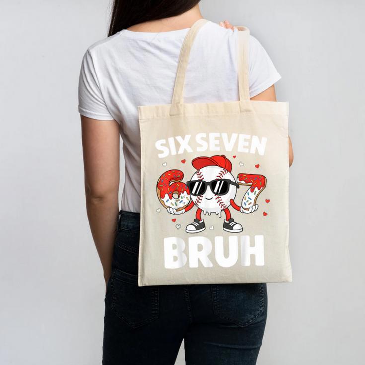 Six Seven Bruh Valentines Baseball Kids 67 Valentine Boys Canvas Tote Bag