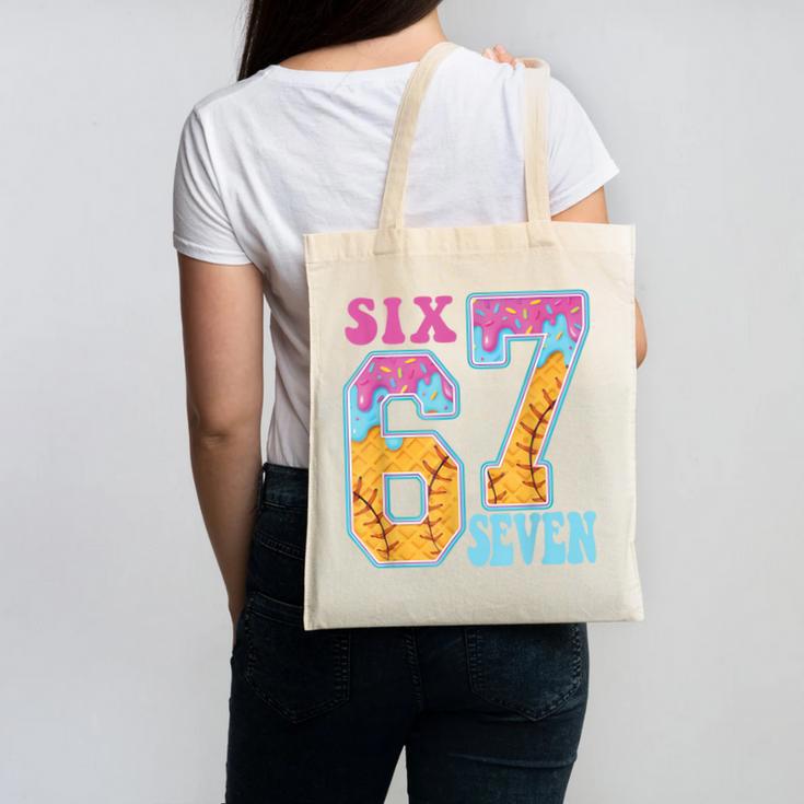 Six Seven Drip Baseball Player Number 67 Or 67th Birthday Canvas Tote Bag