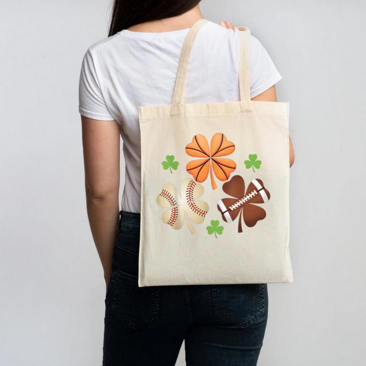 St Patricks Day Shamrock Basketball Baseball Irish Boys Men Canvas Tote Bag