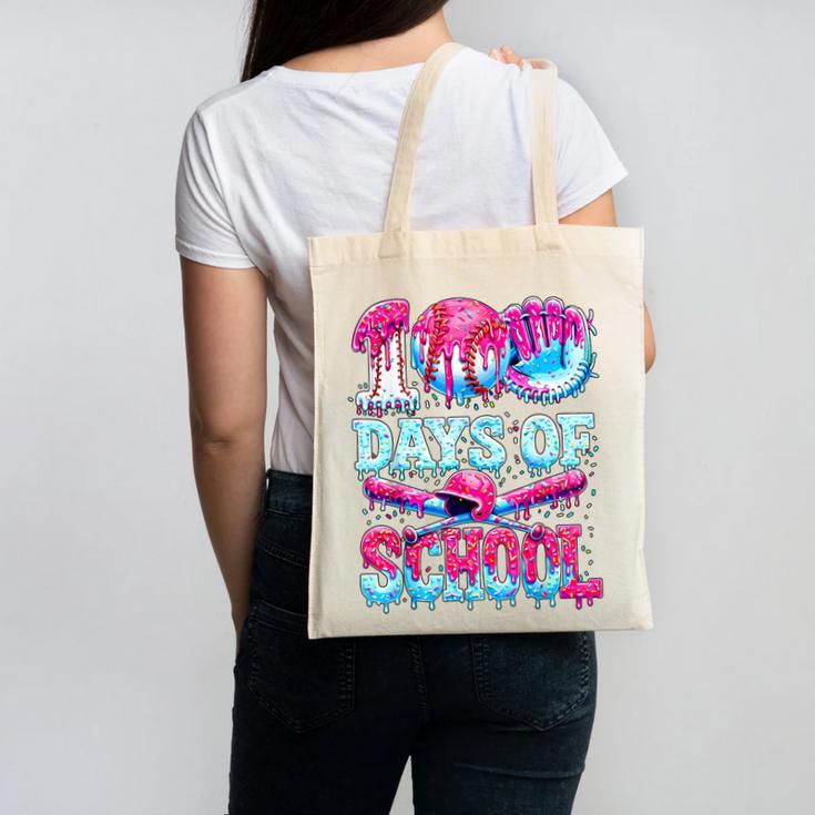 Survived 100 Days Of School Baseball Ice Cream Drip Boy Kids Canvas Tote Bag