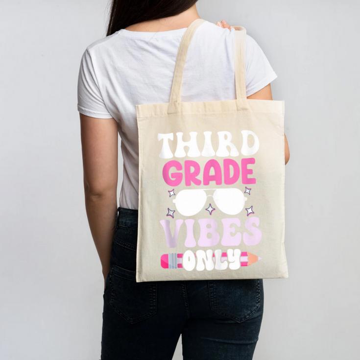Third Grade 3rd Vibes Only Back To School Student Girl Canvas Tote Bag