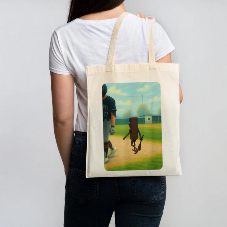 Tung Tung Tung Sahur Baseball Meme Canvas Tote Bag