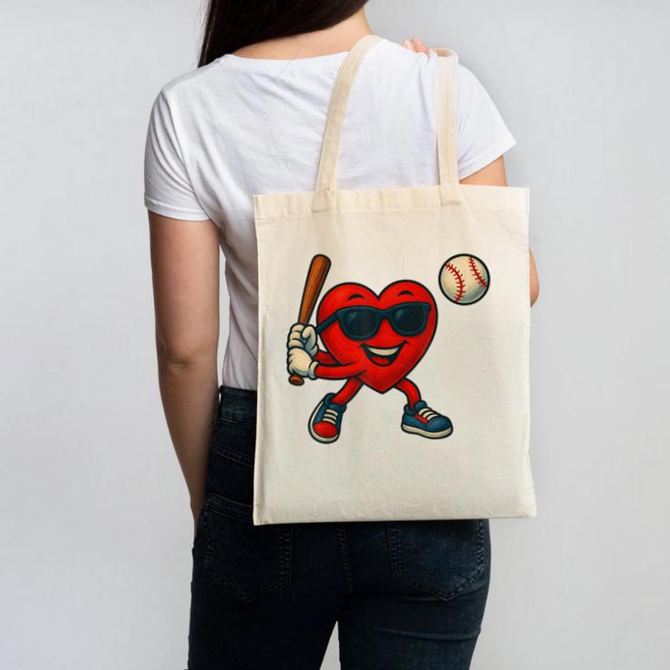 Valentines Day Baseball Red Heart Love Boys Kids Tee Canvas Tote Bag