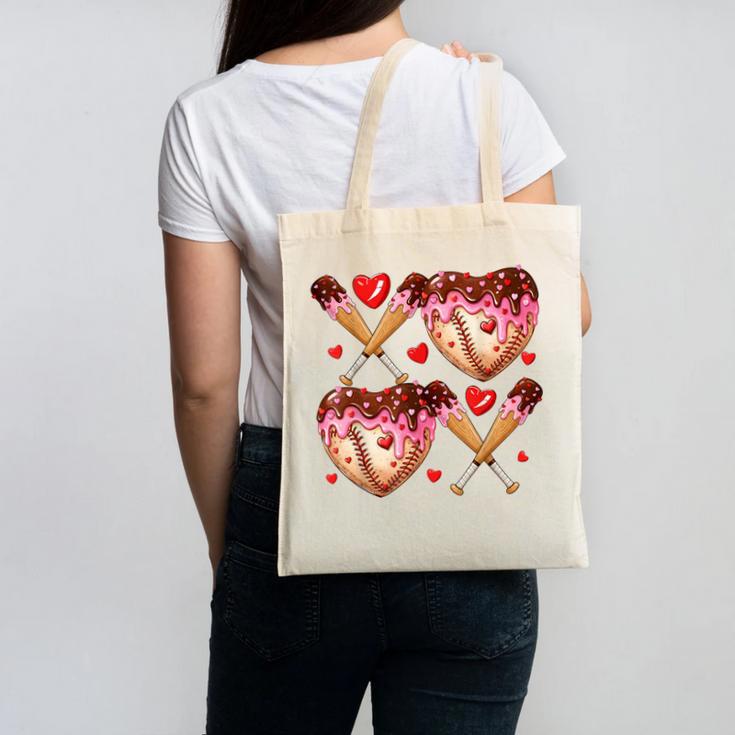 Valentines Day Drip Heart Baseball XOXO Boys Kids Men Sport Canvas Tote Bag