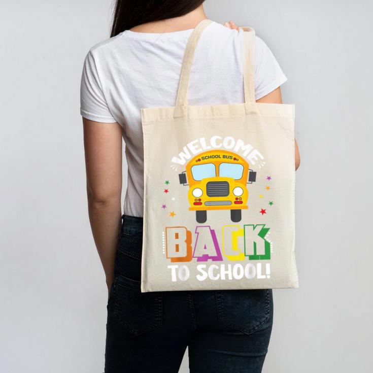 Welcome Back To School Bus Driver First Day Of School Canvas Tote Bag