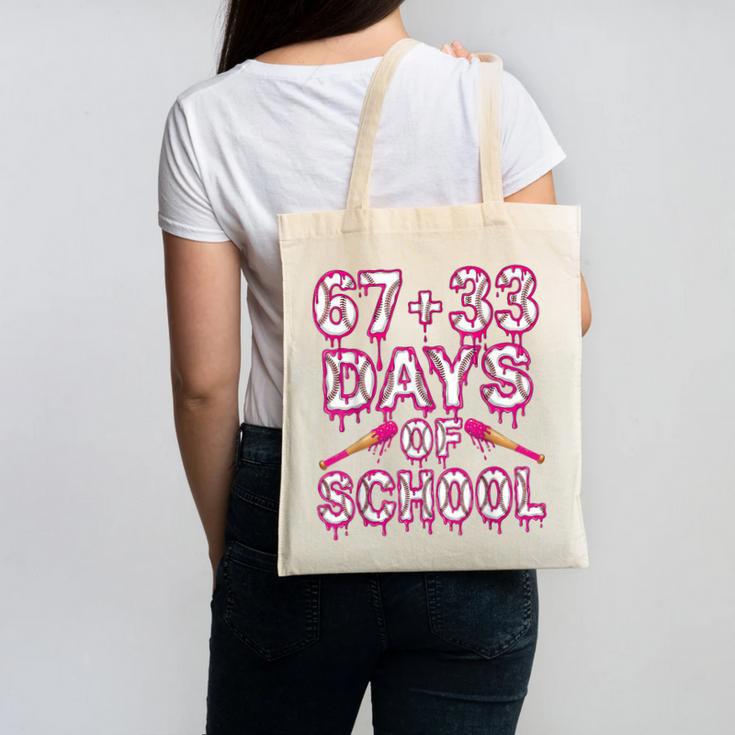 100 Days Of School Baseball Boys Six Seven Drip 100th Day Canvas Tote Bag