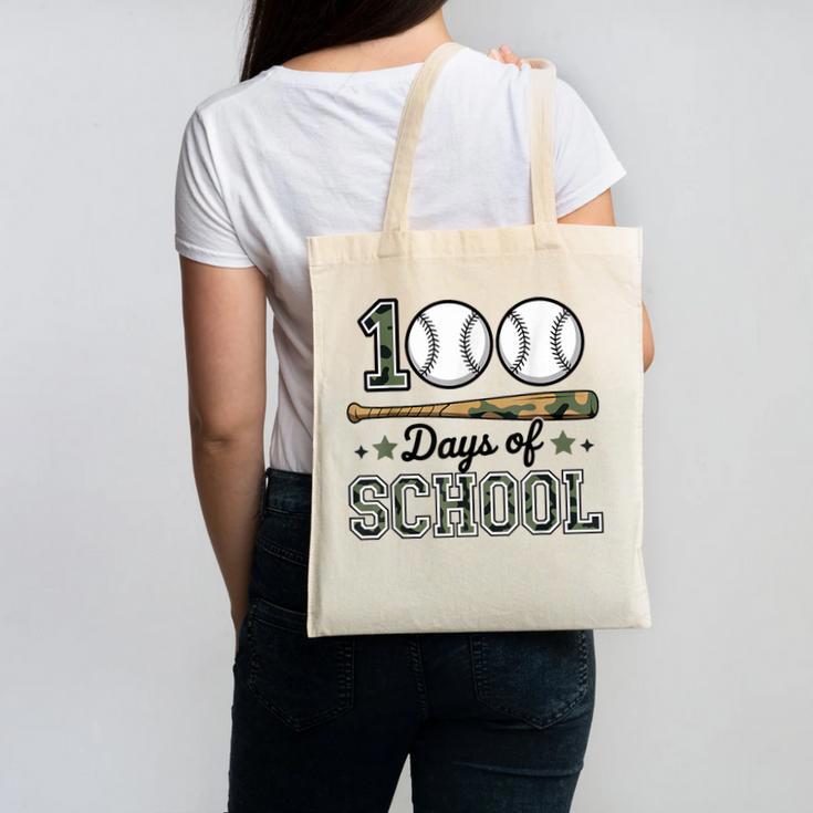 100 Days Of School Baseball Camo Boys School Teacher Canvas Tote Bag