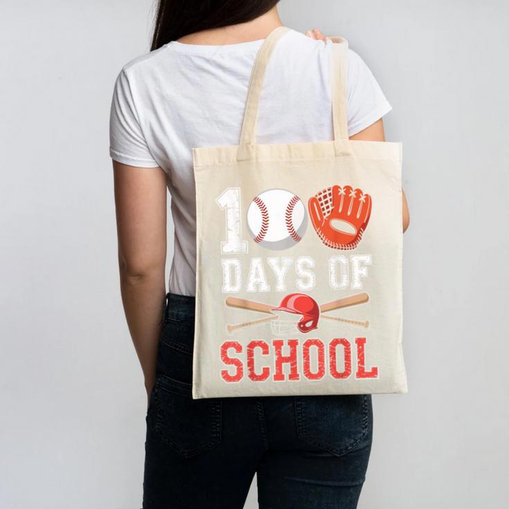 100 Days Of School Baseball Player Teacher Student Canvas Tote Bag
