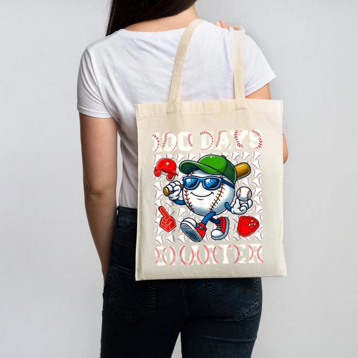 100 Days Smarter Baseball 100 Days Of School Boy Girl Kid Canvas Tote Bag