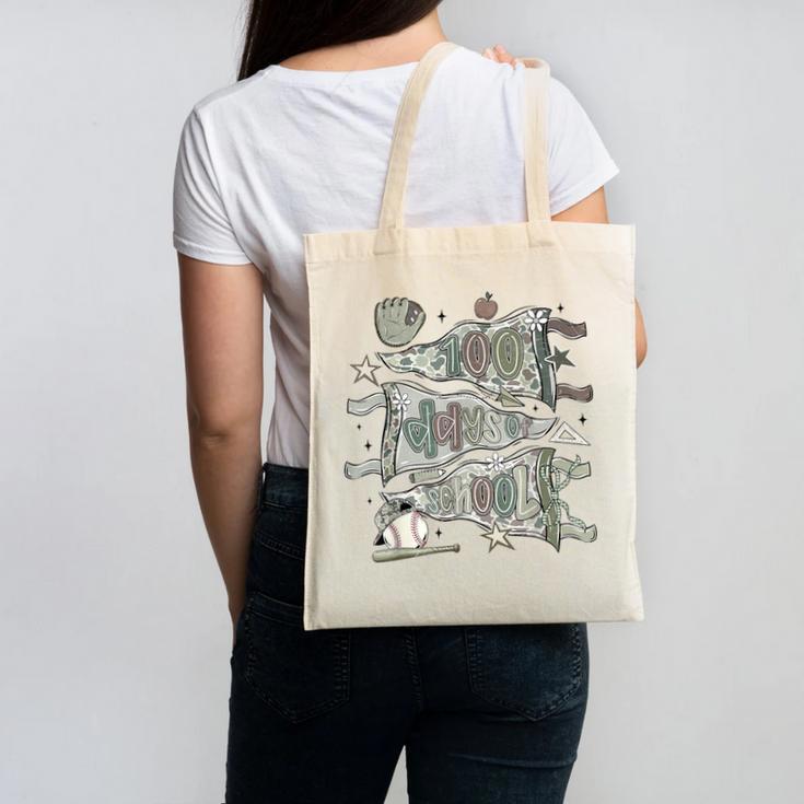 100 Days Smarter Baseball Sport School Celebration Canvas Tote Bag