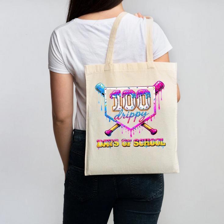 100 Drippy Days Of School Baseball For Boy Kids Canvas Tote Bag 100 Drippy Days Of School Baseball For Boy Kids Canvas Tote Bag