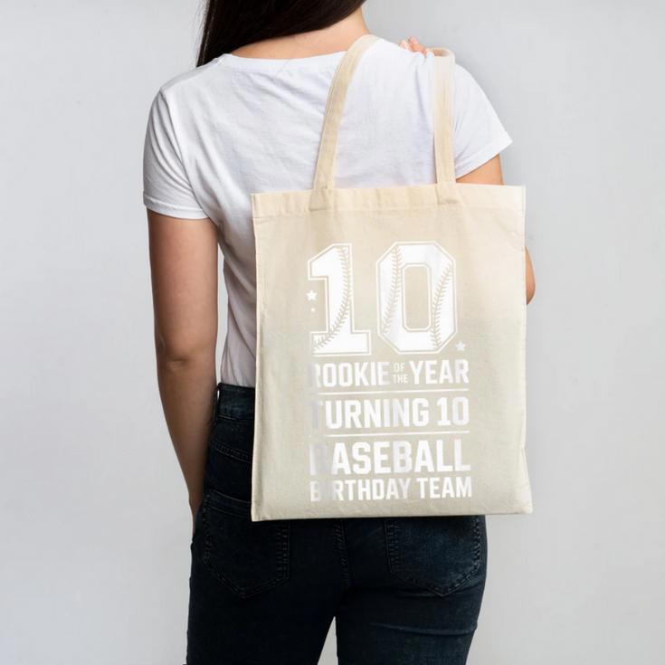 10th Birthday Rookie Of The Year Baseball Double Digit Humor Canvas Tote Bag 10th Birthday Rookie Of The Year Baseball Double Digit Humor Canvas Tote Bag