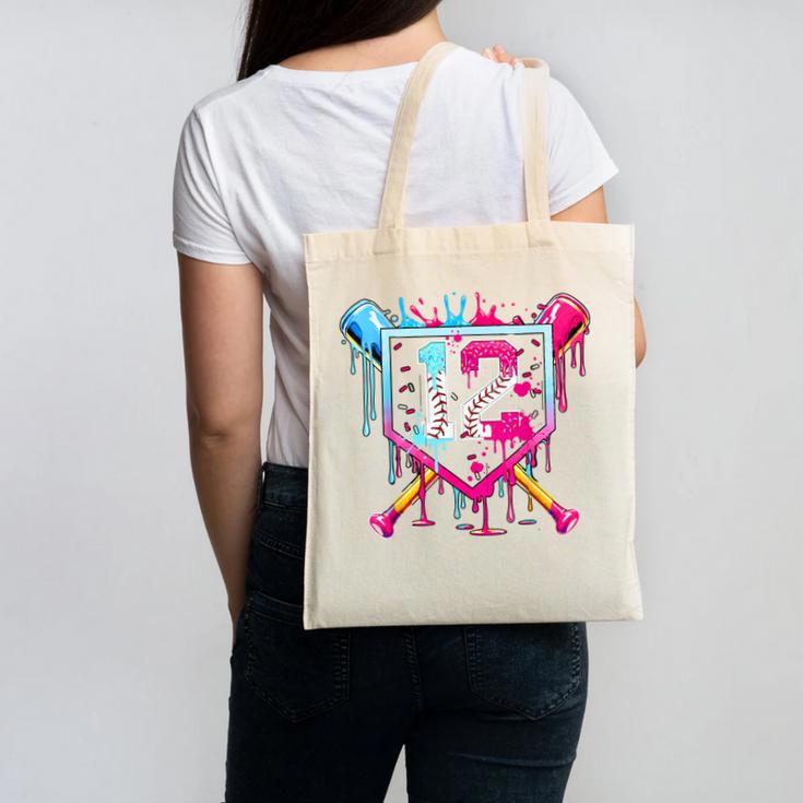12th Birthday Boys Baseball Ice Cream Drip Boys Baseball Canvas Tote Bag 12th Birthday Boys Baseball Ice Cream Drip Boys Baseball Canvas Tote Bag