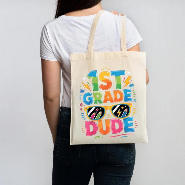 1st Grade Dude Shirt First Grade Boys Girl Back To School Canvas Tote Bag 1st Grade Dude Shirt First Grade Boys Girl Back To School Canvas Tote Bag