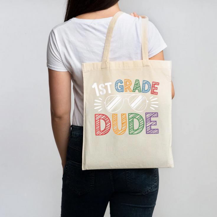 1st Grade Dude Sunglasses First Day Of Back To School Boys Canvas Tote Bag 1st Grade Dude Sunglasses First Day Of Back To School Boys Canvas Tote Bag