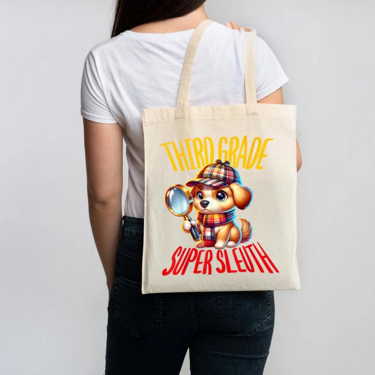 3rd Grade Super Sleuth Dog Detective Back To School Kids Canvas Tote Bag 3rd Grade Super Sleuth Dog Detective Back To School Kids Canvas Tote Bag