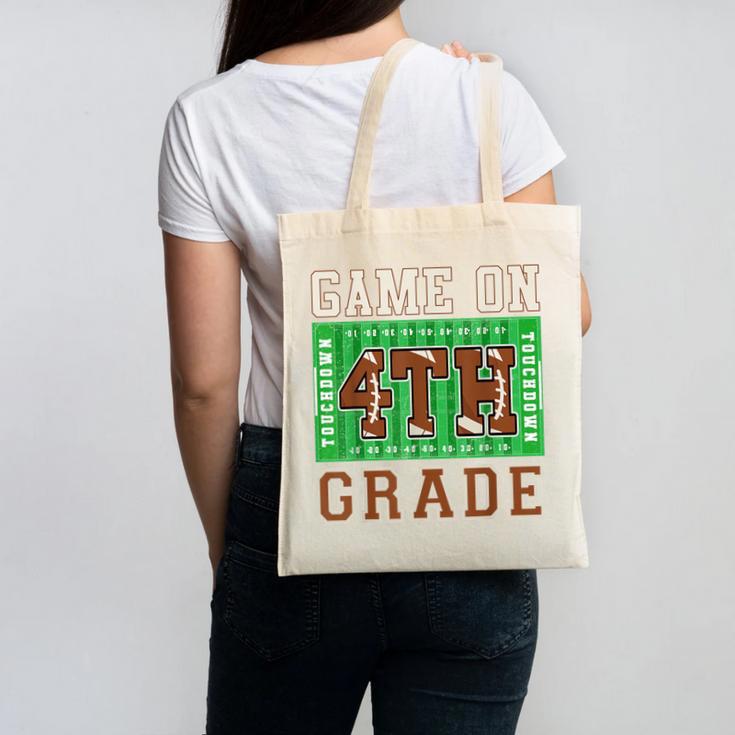 4th Grade Boys Kids Football Back To School Fourth Grade Canvas Tote Bag